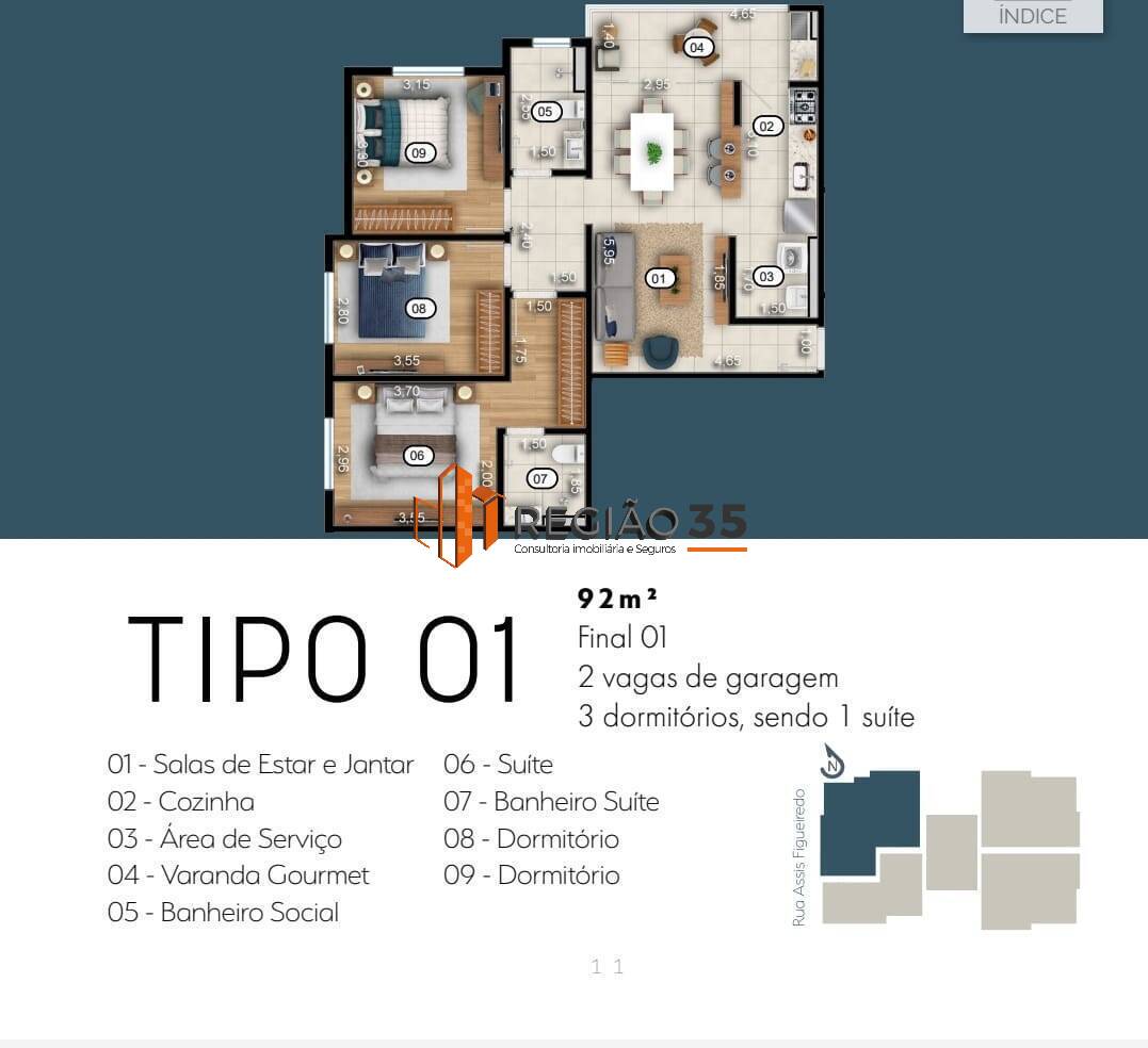 Apartamento à venda com 2 quartos, 54m² - Foto 7