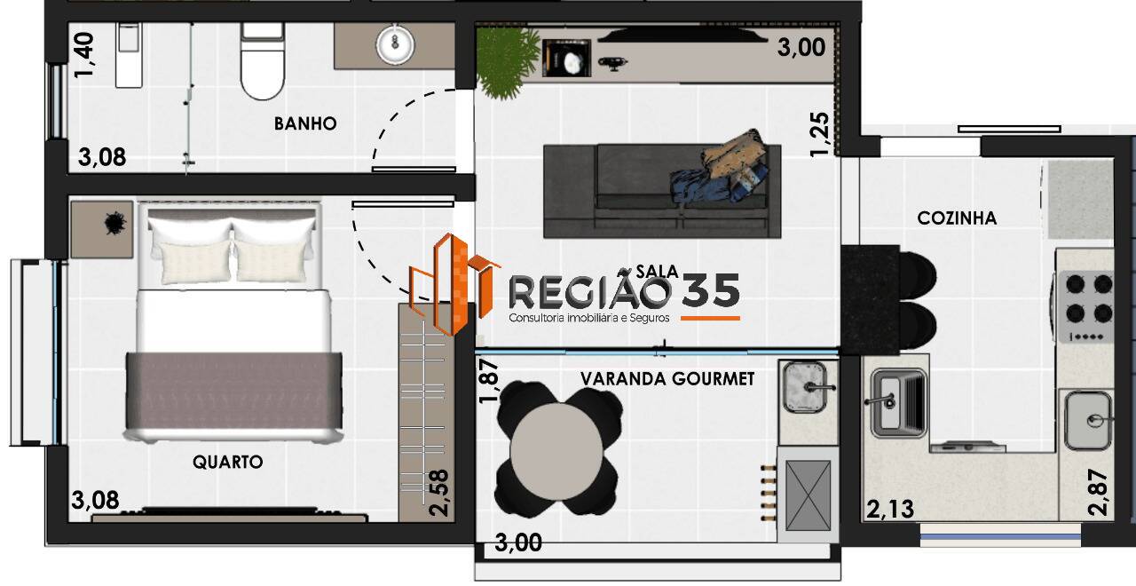 Apartamento à venda com 1 quarto, 33m² - Foto 14